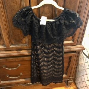 Nightcap clothing black off-the-shoulder fitted Dress